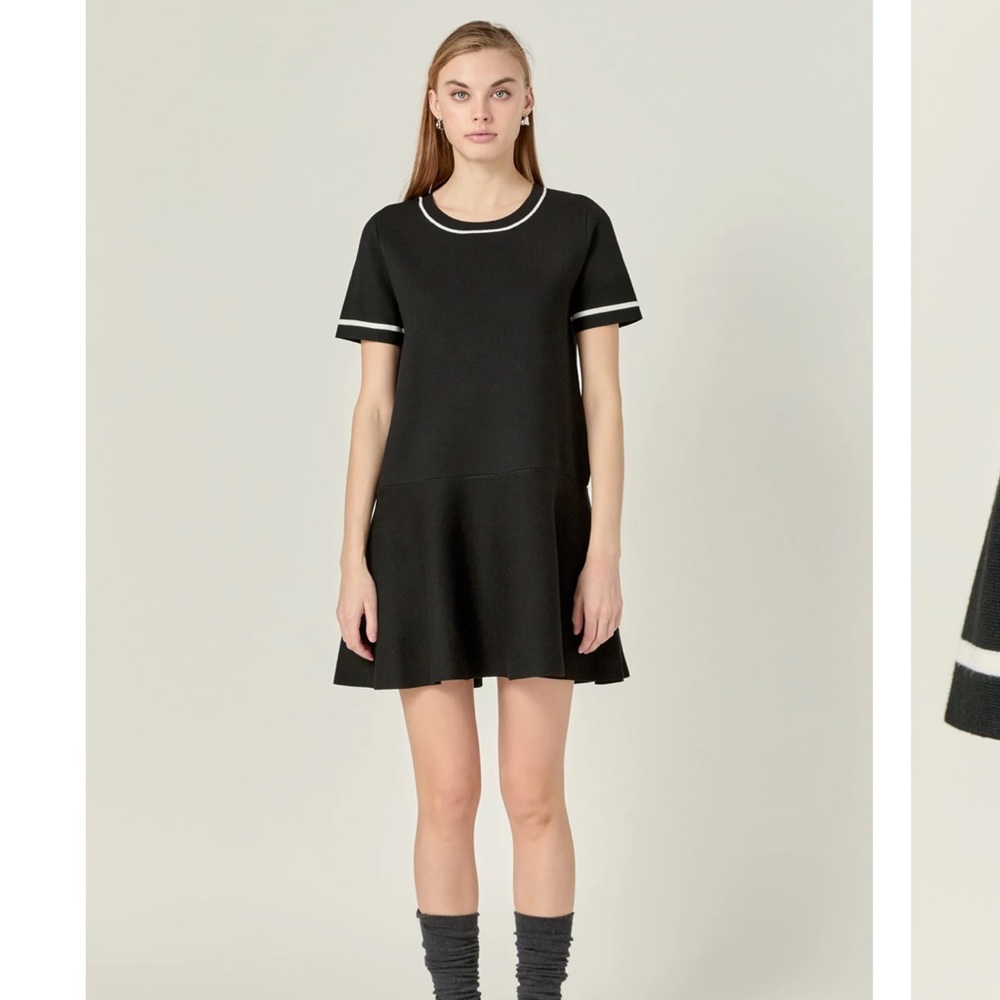 English Factory - KNIT CONTRAST MINI DRESS